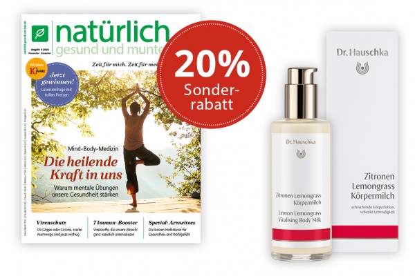 Jahresabo mit 20% Rabatt und Körpermilch von Dr. Hauschla
